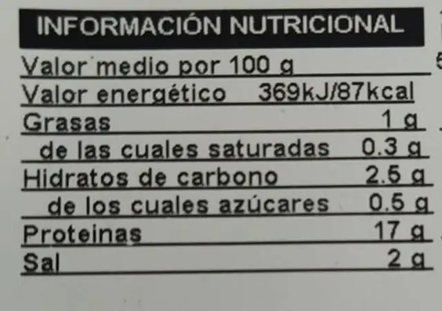 Finisimo de pechuga de pavo nutrition facts table