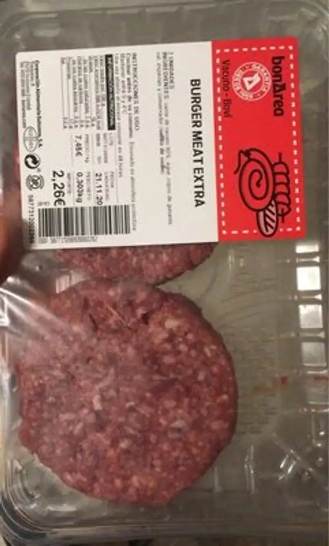Burger meat extra front packaging