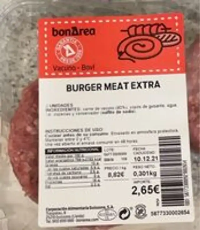 Burger meat extra