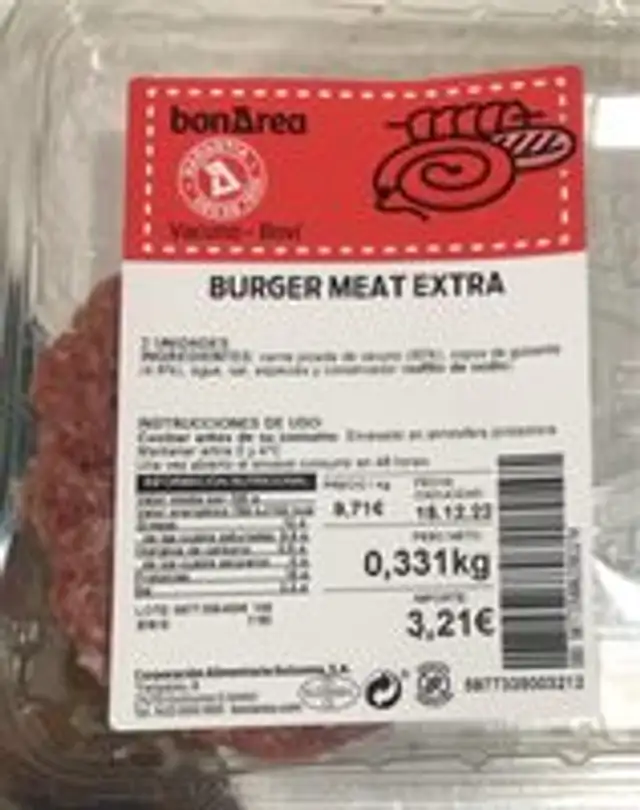 Burger meat extra