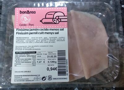 Finísimo jamón cocido menos sal