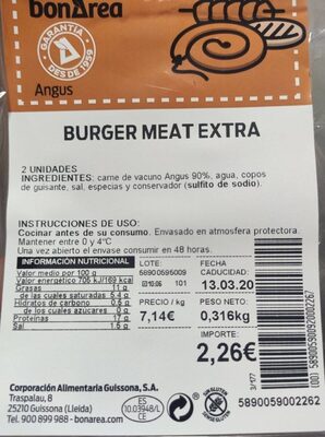 Burguer Meat Extra
