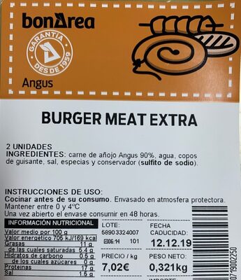 Burger Meat Extra