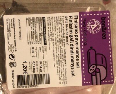 Finísimo pavo menos sal