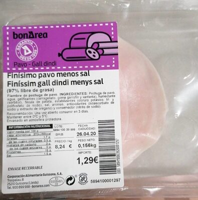 Finísimo pavo menos sal