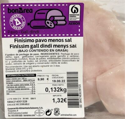 Finisimo pavo menos sal