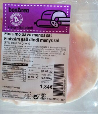 Finisimo pavo menos sal