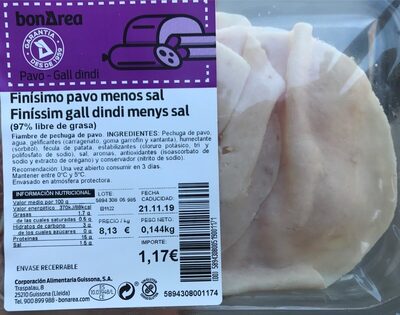 Finisimo pavo menos sal