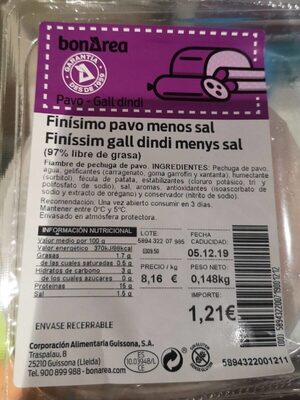 Finísimo pavo menos sal