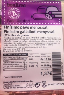 Pavo menos sal
