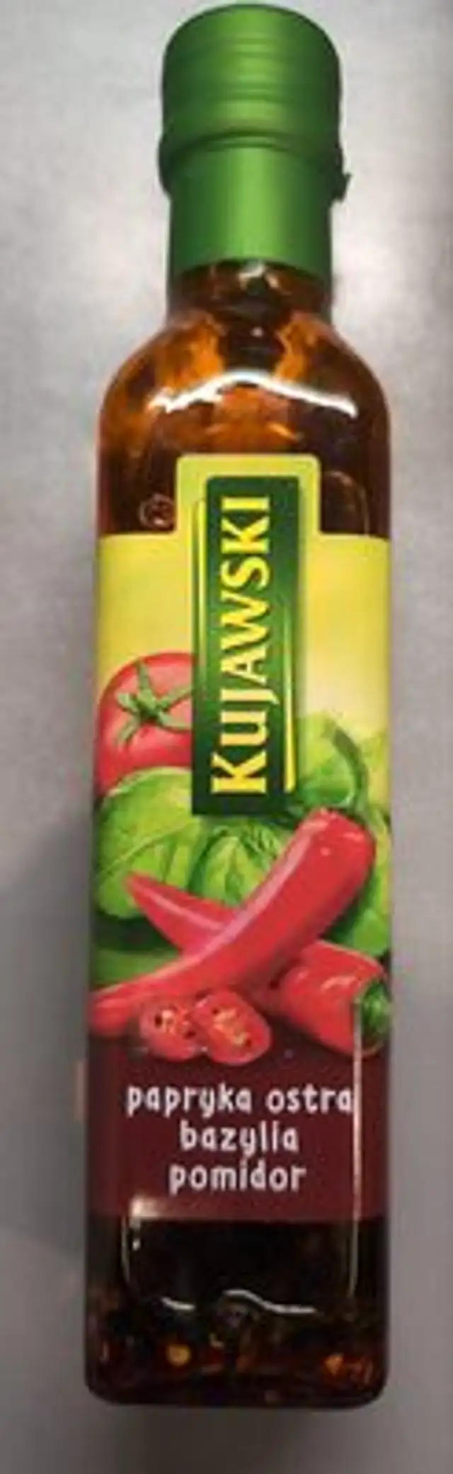 Olej papryka ostra bazylia pomidor front packaging