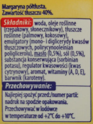Wyborna extra ingredients label