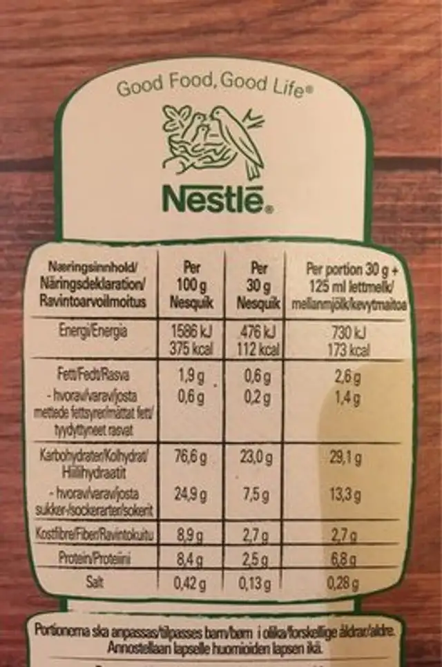 Code-barres inexistant et/ou fiche incomplète, obsolète ou en doublon nutrition facts table