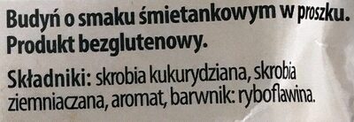 Budyń o smaku śmietankowym ingredients label