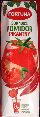 Sok 100% pomidor pikantny front packaging