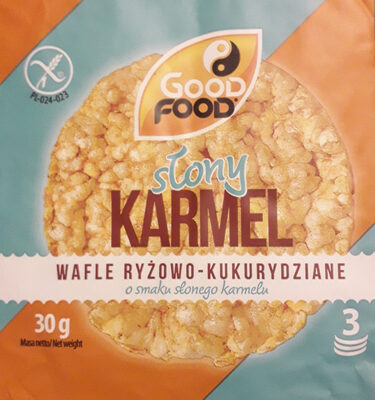 Wafle ryżowo-kukurydziane o smaku słonego karmelu front packaging