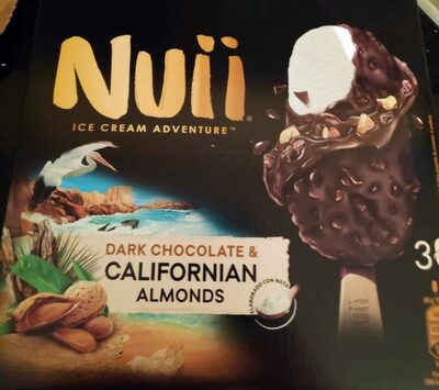 Dark chocolate & Californian almonds front packaging