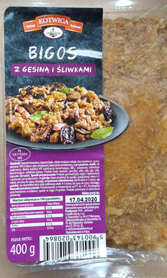 Bigos z gęsiną i śliwkami