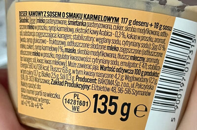 Satino Gold Deser kawowy nutrition facts table