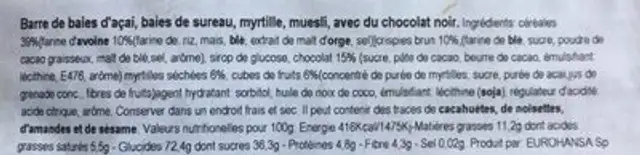 Baton Spoksy Toffi W Czek 35G Agrohansa ingredients label