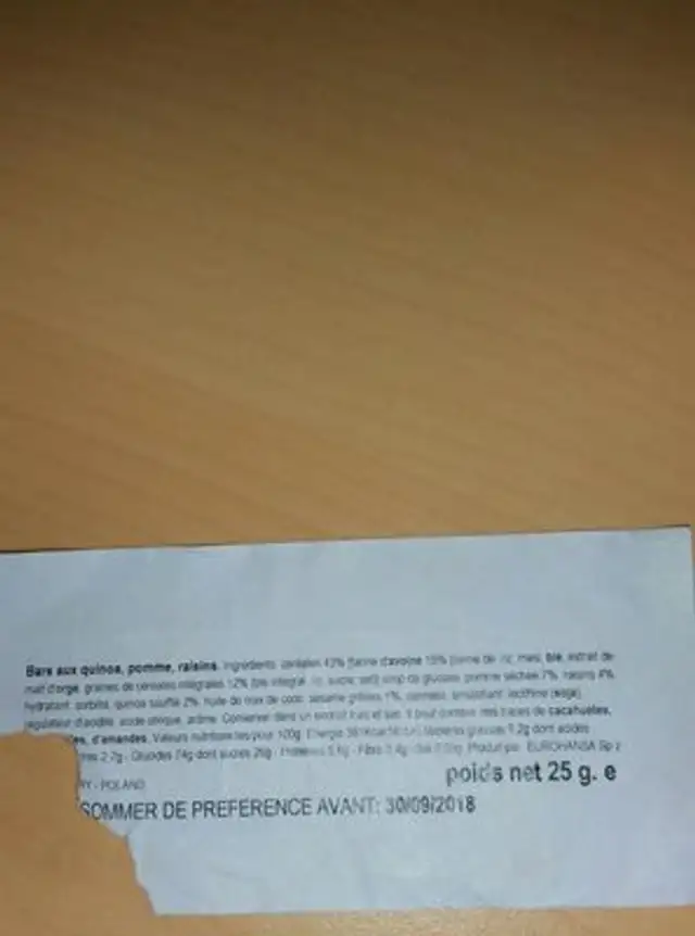 Fruit fit active ingredients label