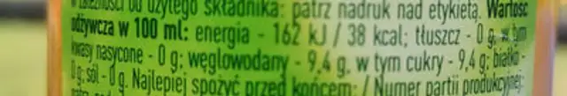Tymbark Pomarańcza Brzoskwinia nutrition facts table