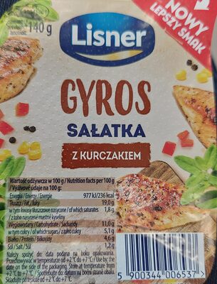 Gyros sałatka z kurczakiem