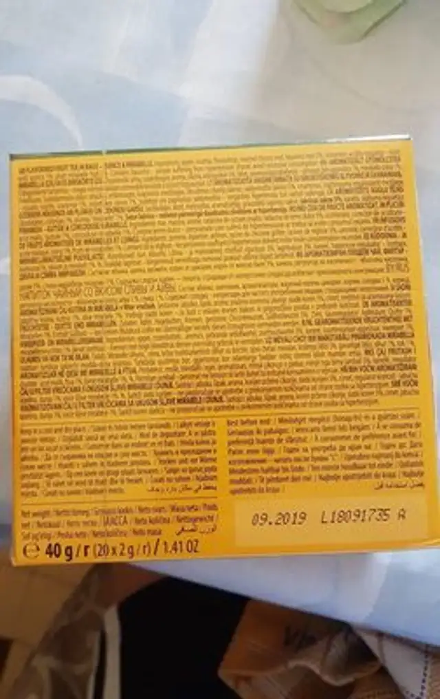 Loyd Te Quince & Maribelle ingredients label