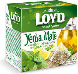 Loyd Te Yerba Mate (mint & Lemon Grass) front packaging