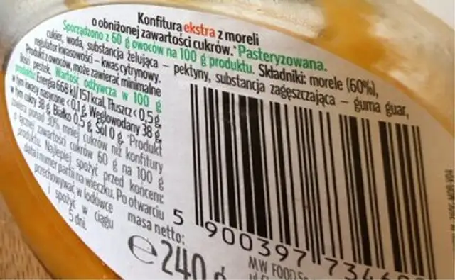 Extra konfitura z moreli nutrition facts table