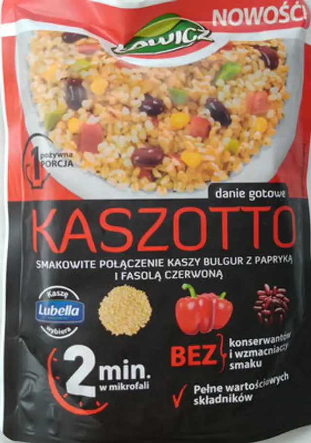 Kaszotto z papryką i czerwoną fasolą front packaging