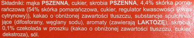 Babeczki Czekoladowe ingredients label