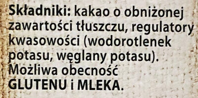 Kakao ciemne ingredients label