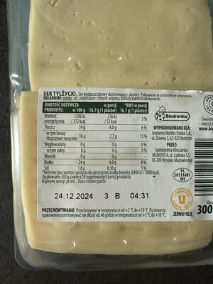 Tylżycki Ser nutrition facts table