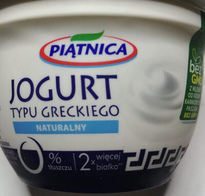 Greek type yoghurt natural 0% fat front packaging