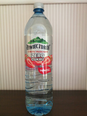 Żywiec Zdrój z Nutą, zero cukru. Napój niegazowany o smaku truskawkowym front packaging