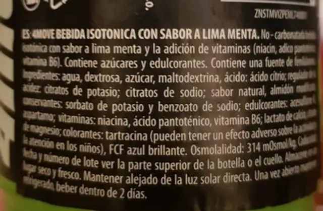 4move ingredients label