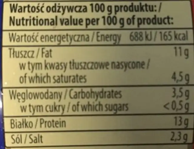 Gulasz Angielski Sokołów nutrition facts table