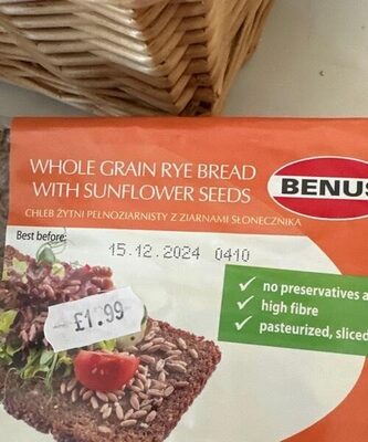 Whole grain rye bread