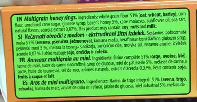 Smart team ingredients label