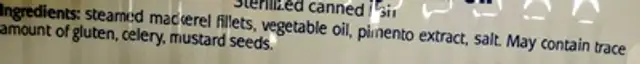 Unknown ingredients label