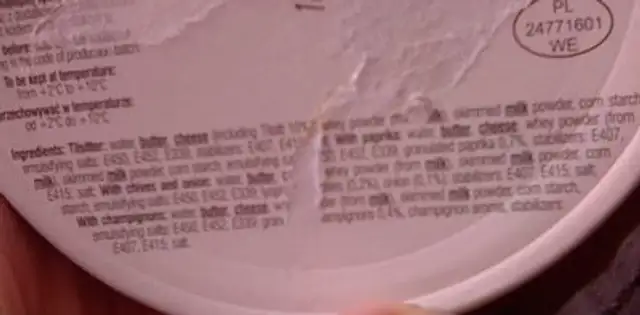 Z borowikami ingredients label