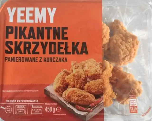 Pikantne skrzydełka panierowane z kurczaka front packaging