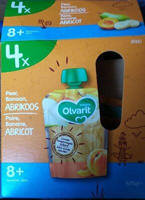 Compote Poire banane abricot front packaging