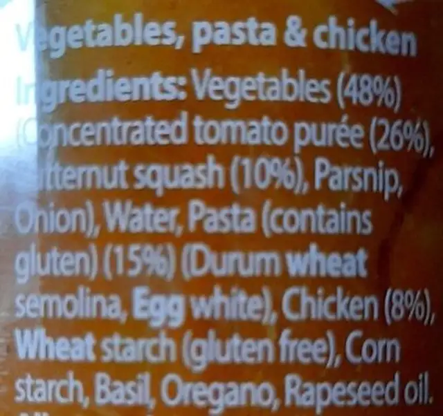cow gate ingredients label