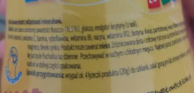 Cacao en poudre ingredients label
