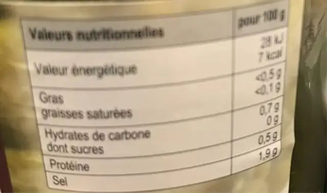 Rolnik Sure Agurker 900ml nutrition facts table