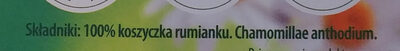 Rumianek ingredients label