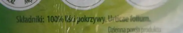 Herbapol Zielnik Polski Nettle Herbal Tea 30 G (20 Tea Bags) ingredients label