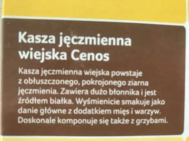 Kasza Jęczmienna Wiejska 4X100G Cenos ingredients label
